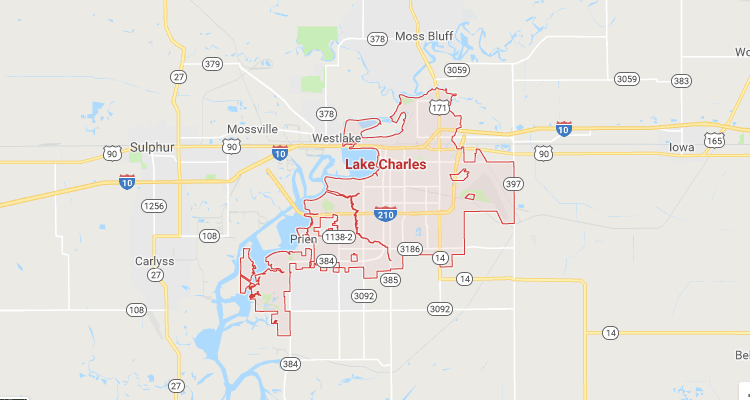 Google map of boat lifts in Lake Charles, FL