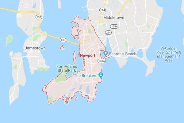 Google map of boat lifts in Newport RI