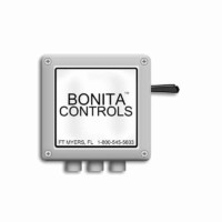Large grey and white box with black lever and the words Bonita Controls Fort Myers 1-800-545-5603