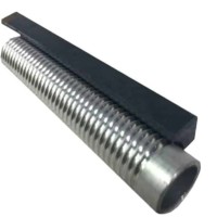 Close up of a grey and black cable keeper for custom boat lifts