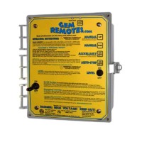 Closeup of yellow and grey gem remote boat lift accessory