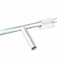 Close up of tide guide brackets and mounts for boat lift