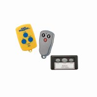 Three handheld controls in yellow grey and black for use with IMM Quality Boat Lifts systems