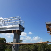 aluminum railings secure both sides of this vlotburg style bridge