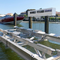 Custom bunks for Titan yacht boat lift repairs