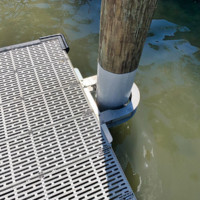 Closeup of pile hoop bracket and mount accessories