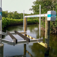 IMM Quality Boat Lifts single kick cradle beam with four-pile Alumavator design